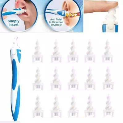 17pc Ear Wax Removal Tool Ear Wax Cleaner Q-Grips Ear Wax Remover With 16Tips Ne • £3.59