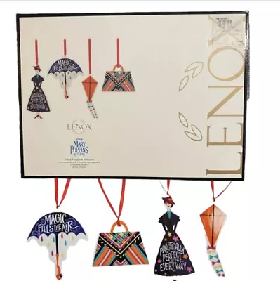 Lenox Disney Mary Poppins Set Of 4 Porcelain Christmas Ornaments New Box + COA • $49.95