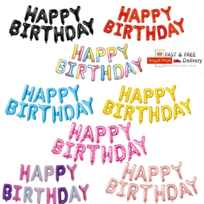 £2.99 • Buy Happy Birthday Balloons Banner Balloon Bunting Party Decoration Inflating Decor