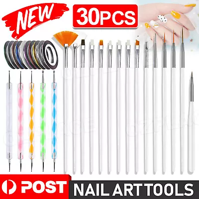 30pcs DIY Nail Art Painting Drawing Design Polish Brushes Dotting Pen Tool Pen • $6.85