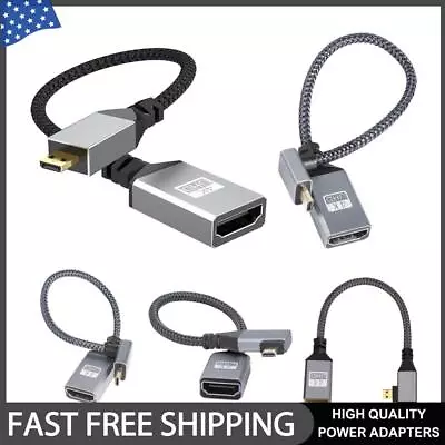 20CM Micro HDMI-Compatible Extension Cable Right Angled For Cameras HDTV Monitor • $7.31
