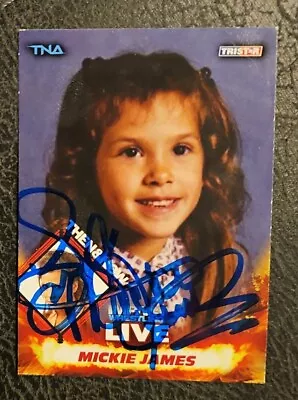 MICKIE JAMES 2013 Tristar TNA IMPACT WWE WWF  On Card Auto COA PROOF • $29.97