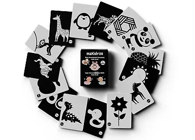 Baby Toys 0-6 Months 30 X Black And White - Baby Sensory Cards 60 Stimulation • £9