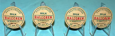 Vintage Hallgren's Dairy Milk Bottle Caps Mt.joy Palot Of 4 Caps • $16.89