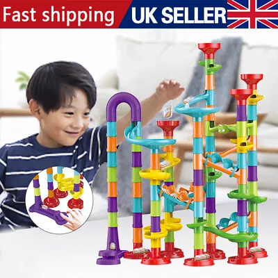 113 PCS Marble Run Toy Game With Construction Building Blocks For Kids Ages 3+ • £8.83