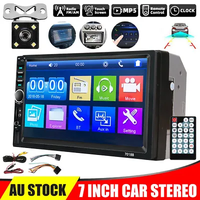 7  Double 2 DIN Head Unit Car Stereo MP5 Player Touch Screen HD Radio TF/USB/AUX • $40.95