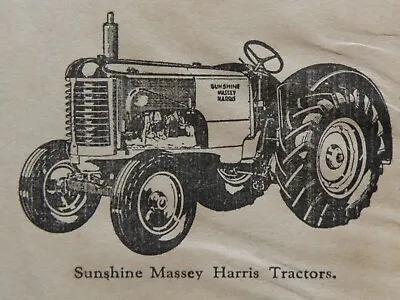 1947 Vintage Sunshine Massey Harris Tractors Suntyne Sunnie Machinery Ad Letter • $9.99