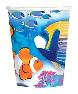 $9.18 • Buy Tropical Summer Ocean Sea Life Fish Beach Luau Theme Party 9 Oz. Paper Cups