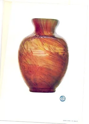 1903 Original Lithograph Emile Galle Glass Vase Secession Art Nouveau Art Nouveau • £28.77