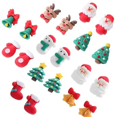 Lovely Acrylic Christmas Tree Santa Claus Elk Ear Stud Earrings Women Jewelry • $1.10