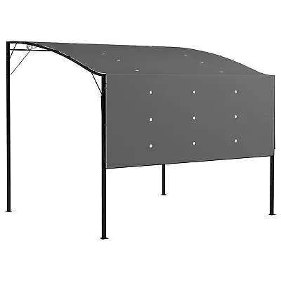 Outsunny 3 X 2.5m Patio Metal Gazebo Pergola Wall Mount Outdoor Shelter Grey • £159.99