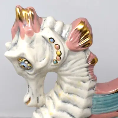 Vintage Brayton Seahorse Figurine Colorful Large Repaired • $54.99