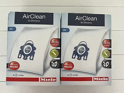 Miele GN Airclean 3D Efficiency Dust Vacuum Bags 2x 4 Bags & 2 Filters Per Box • $45