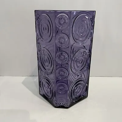 £22 • Buy Rare Dartington Crystal Echo Vase~Dartingtons Own Hilary Green~Purple/Aborigine