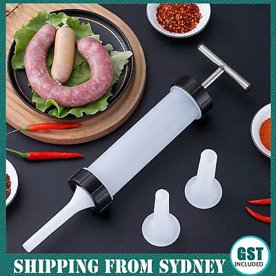$14.35 • Buy Sausage Machine Meat Filler Stuffer Salami ​Maker Funnel Hand Operated Kitchen 
