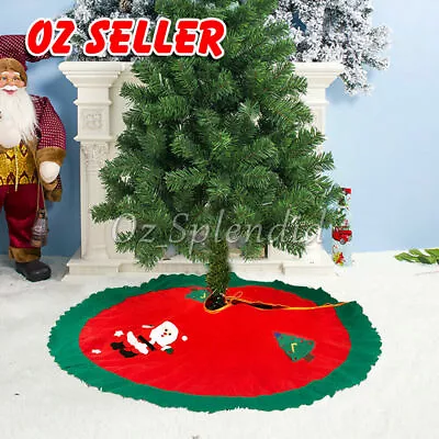 90cm Christmas Tree Skirt Base Floor Mat Cover Xmas Party Home Decoration Plush • $7.95