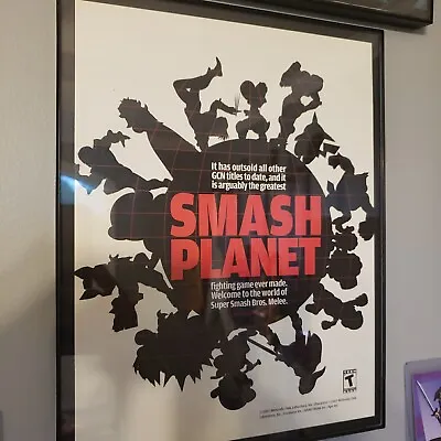 Framed 2001 Super Smash Bros Melee GameCube Video Game Wall Art • $29