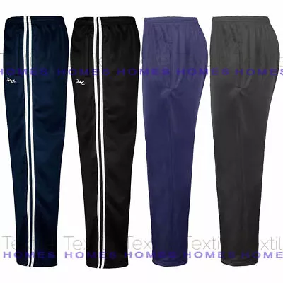 Mens Silky Tracksuit Bottoms Casual Sports Joggers Gym Jogging Track Pants Work • £9.95