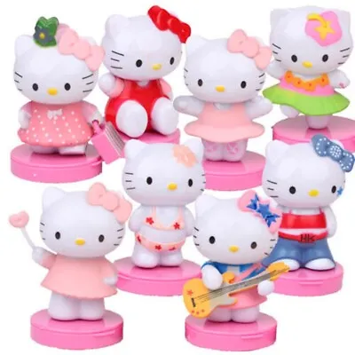 8pcs Hello Kitty Decor Display Action Doll Kids Figurines Play Cake Set Kids Toy • $24.95