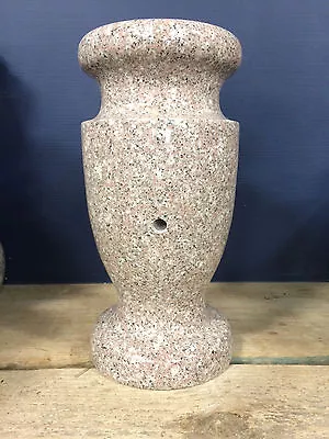 Seashell Pink Granite Vase Monument Cemetery Gravestone Memorial Flower 12x5.5A  • $150