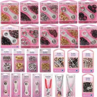 Hemline Eyelets 5.5mm 7mm 8.7mm 10.5mm & 14mm Or Tool Starter Kit • £14.20