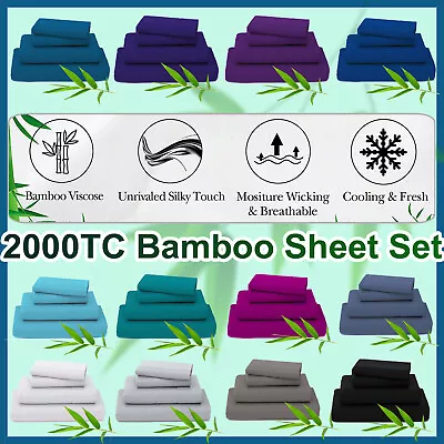 2000TC Warm Luxury Bamboo Blend Antibacterial Soft&Breathable Sheet Set All Size • $43.99