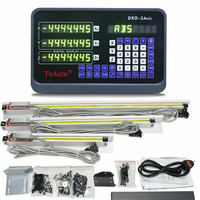 3Axis Digital Readout DRO Display 5µm Linear Scale 450+650+900mm Kit Lathe Mill • $368.46