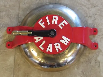 Vintage Brass And Cast Iron Hand Crank Fire Alarm Bell HEAVY Works Loud Siren • $599