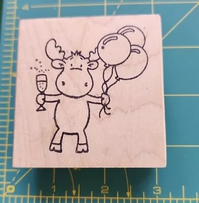 #9 RARE-VINTAGE-RILEY The Moose CELEBRATE -   Cartoon-90's Rubber Stamps. B4 • $4.79