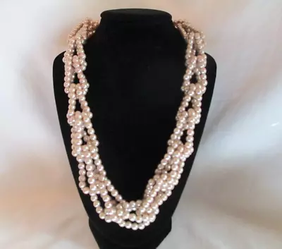 Light Pink Faux Pearls J.CREW Twisted Link Necklace • $17.99