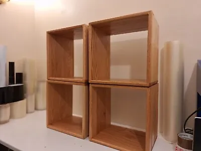 Handmade Oak Cube Shelves Hanging Shelve Solid Wood Set Of 4 35cm X 35 X 27cm D • £249.99