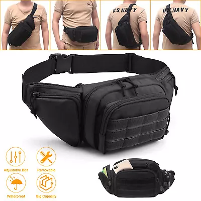 Tactical Military Pouch Waist Belt Bag Fanny Pack Outdoor Hiking Camping Carry • $12.48