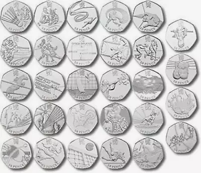 UNC London Olympic 2012 50p Coins Triathlon Judo Wrestling Offside Canoeing • £3.45