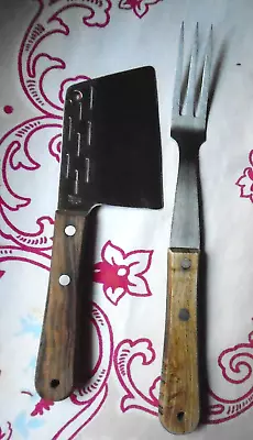 Vintage Vernco Stainless Steel Fork And Butcher Knife - Japan • $9.99
