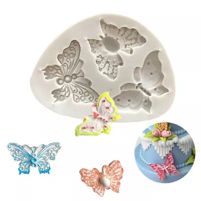 Butterfly Silicone Fondant Mould Cake Topper Chocolate Baking Mold Sugarcraft 3D • £2.99