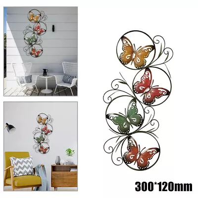 Butterfly Ornament  Iron Garden Wall Art Hanging Plaque Silhouette Decors Metal • £9.56