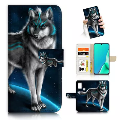 ( For Optus X Tap ) Wallet Flip Case Cover AJ23483 Spirit Wolf • $12.99
