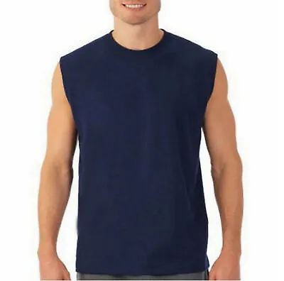 $13.75 • Buy Men's Sleeveless T-Shirt Cotton Muscle Tank Top Solid Blank Workout Summer Gym