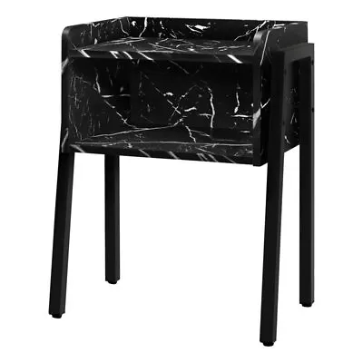Home Square Faux Marble Cubby Side Table In Black - Set Of 2 • $158.23