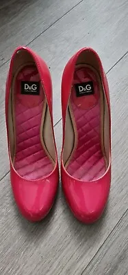 £35.99 • Buy Dolce Gabbana Pink Patent Leather High Heel  Shoes Work Office Size 39.5 Party