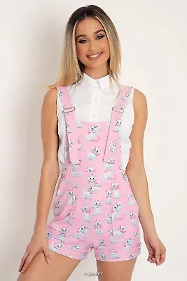 Blackmilk Disney Marie Pink Short Overalls The Aristocats Cat Size Small S • £106.05