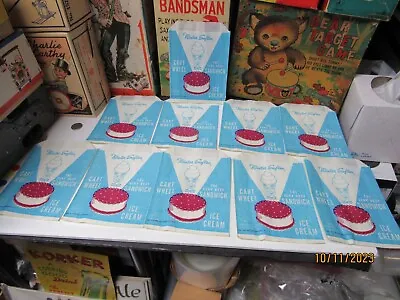 Mister Softee 10 Ice Cream Sandwich Cart Wheel Wrappers Vintage Dairy Bags 50s • $49