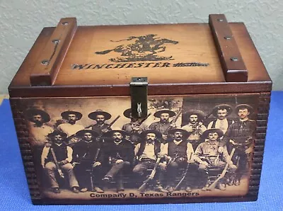 Vintage Winchester Wooden Ammo Box Texas Rangers Company D • $84.99