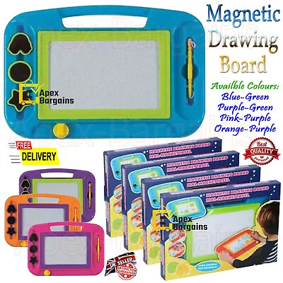 Magic Drawing Board Magnetic Writer Slate Doodle Pad Sketch Boy & Girl Toys Gift • £9.79