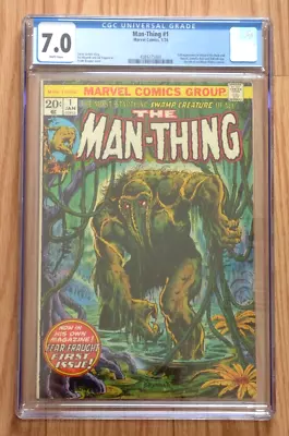 Man-Thing #1 1974 CGC 7.0 - 2nd App Of Howard The Duck & Korrek. 1st Solo Series • $95