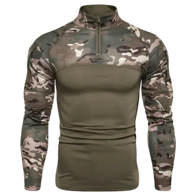 Men Camouflage Tactical Combat Long Sleeve Camo T-Shirts Army Military T Shirt • $17.88