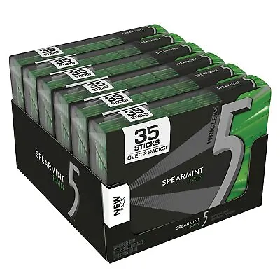 Full Box 6x Packs 5 Gum Tasty Spearmint Rain Flavor ( 35 Sticks Per Pack )  • $36.56