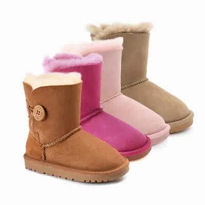 Ugg Kids Ugg Button Boots (water Resistant) 4 Colours Ob022II • $77