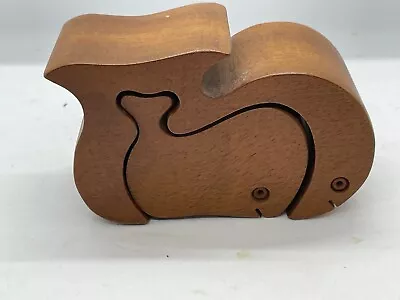 Wooden Whale Puzzle Trinket Box - 4 Lx2.25 Hx1.75 W • $17.20