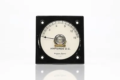 Vintage Western Electric Amperes D.C. Gauge J1A Made In The USA 0-15 • $250